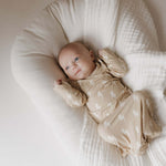 Tan Lightning Bolt | Bamboo Knotted Gown | Milk & Baby