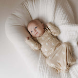 Tan Lightning Bolt | Bamboo Knotted Gown | Milk & Baby