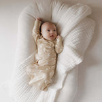 Tan Lightning Bolt | Bamboo Knotted Gown | Milk & Baby