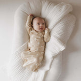 Tan Lightning Bolt | Bamboo Knotted Gown | Milk & Baby