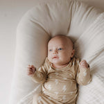 Tan Lightning Bolt | Bamboo Knotted Gown | Milk & Baby