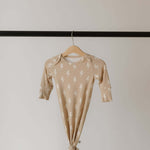 Tan Lightning Bolt | Bamboo Knotted Gown | Milk & Baby