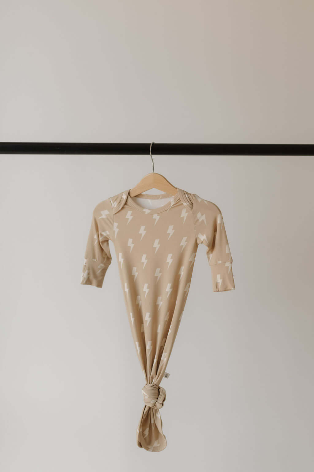 Tan Lightning Bolt | Bamboo Knotted Gown | Milk & Baby