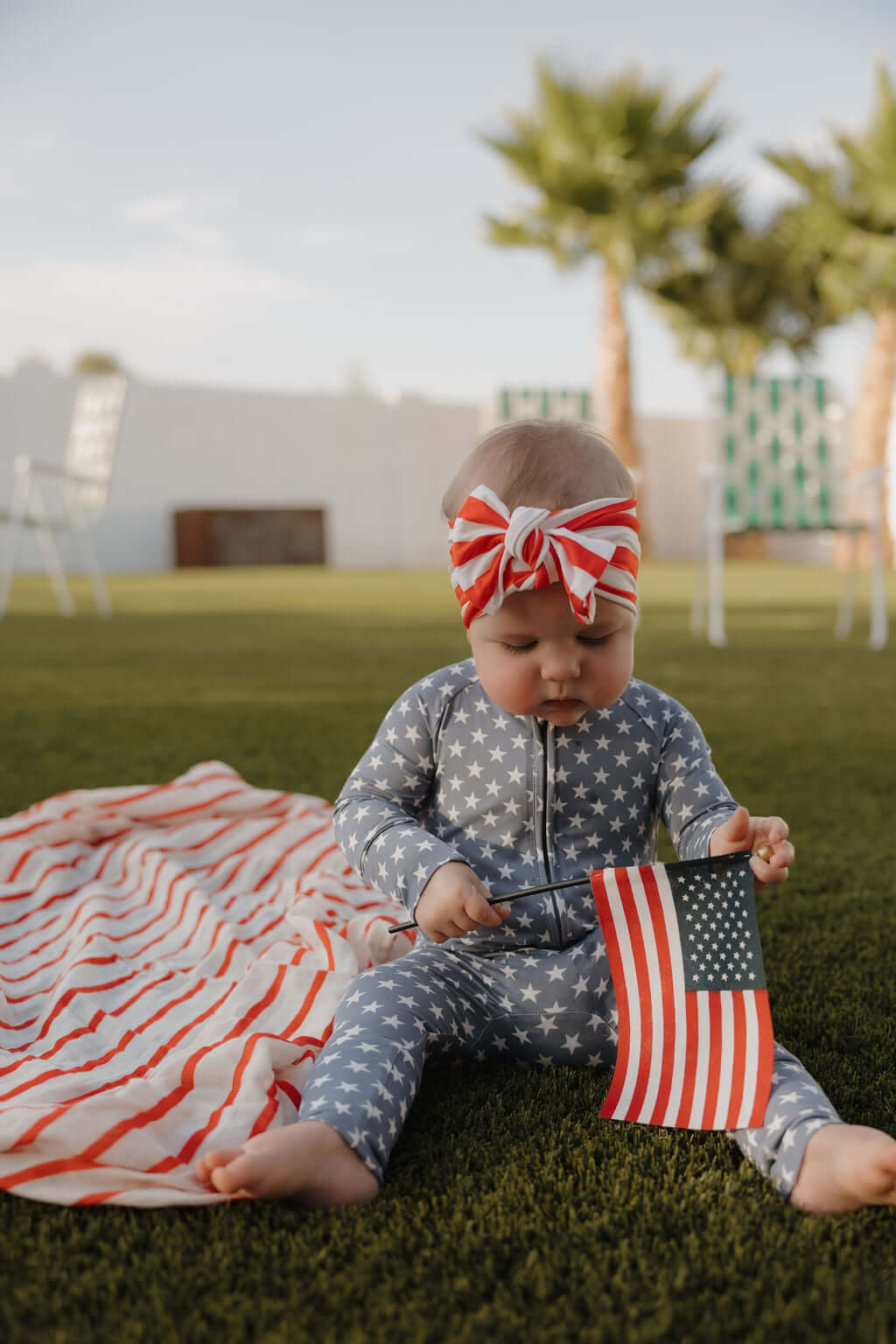 Star Spangled | Bamboo Zip Pajamas | Milk & Baby