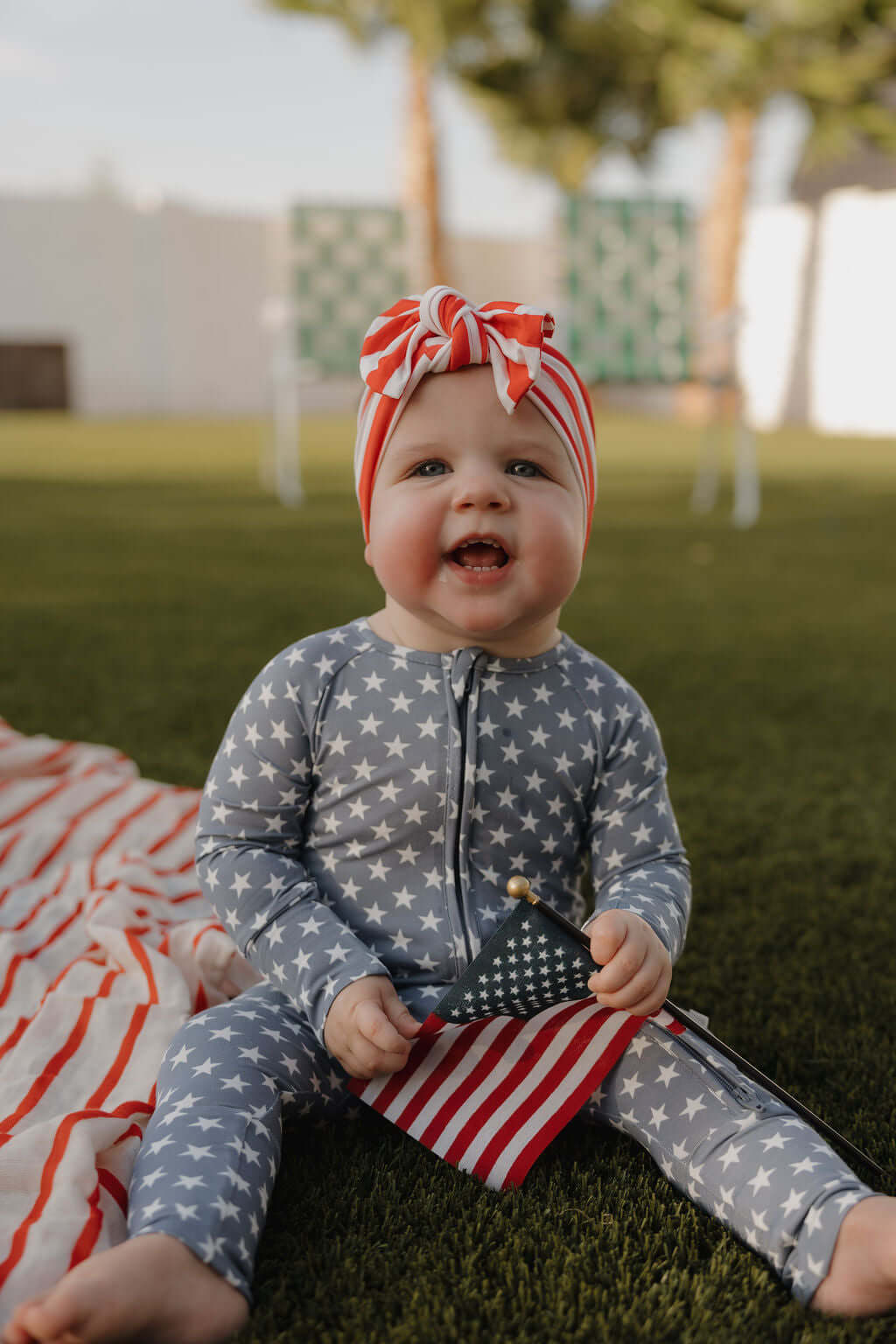 Star Spangled | Bamboo Zip Pajamas | Milk & Baby
