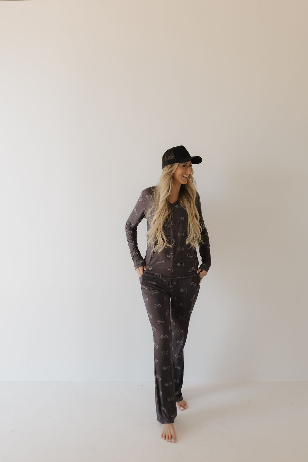 Charcoal Arm Day | Women's Bamboo Pajama | Milk & Baby