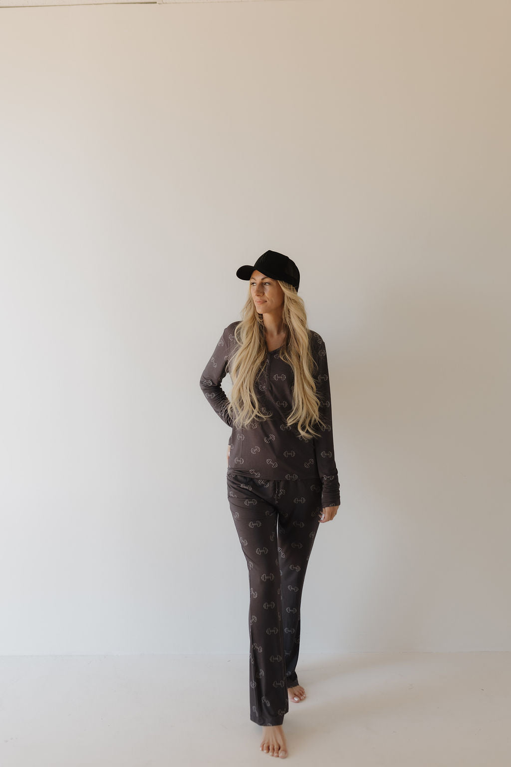 Charcoal Arm Day | Women's Bamboo Pajama | Milk & Baby