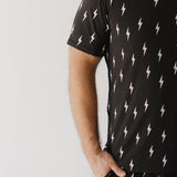 Midnight Lightning Bolt | Men's Bamboo Short Sleeve Pajama