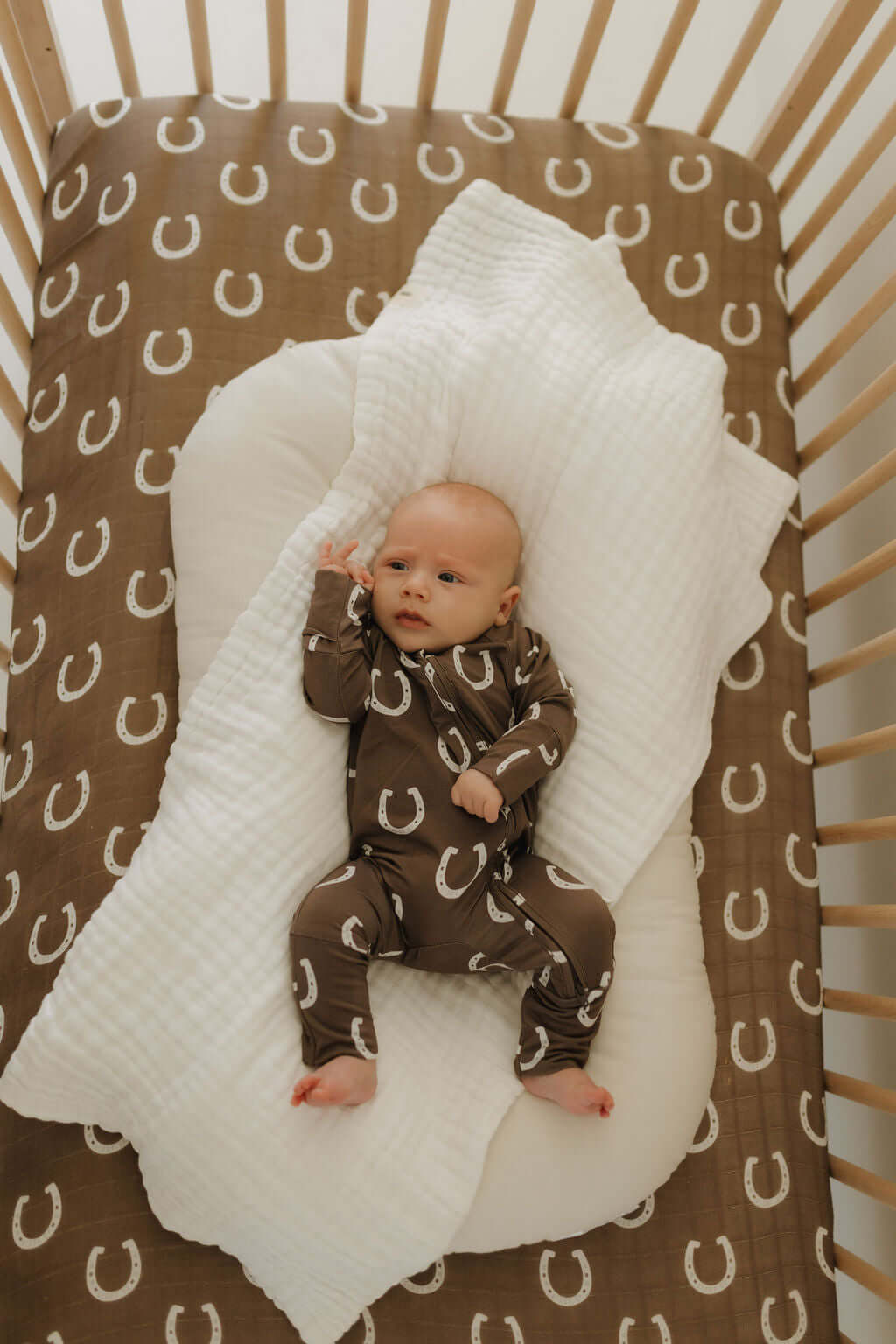 Giddy Up | Muslin Crib Sheet | Milk & Baby