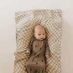 Brown & Black Lightning Bolt | Bamboo Knotted Gown | Milk & Baby