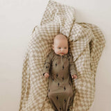 Brown & Black Lightning Bolt | Bamboo Knotted Gown | Milk & Baby