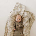 Brown & Black Lightning Bolt | Bamboo Knotted Gown | Milk & Baby