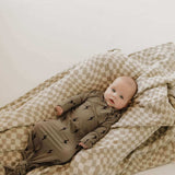 Brown & Black Lightning Bolt | Bamboo Knotted Gown | Milk & Baby