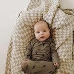 Brown & Black Lightning Bolt | Bamboo Knotted Gown | Milk & Baby