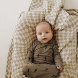Brown & Black Lightning Bolt | Bamboo Knotted Gown | Milk & Baby