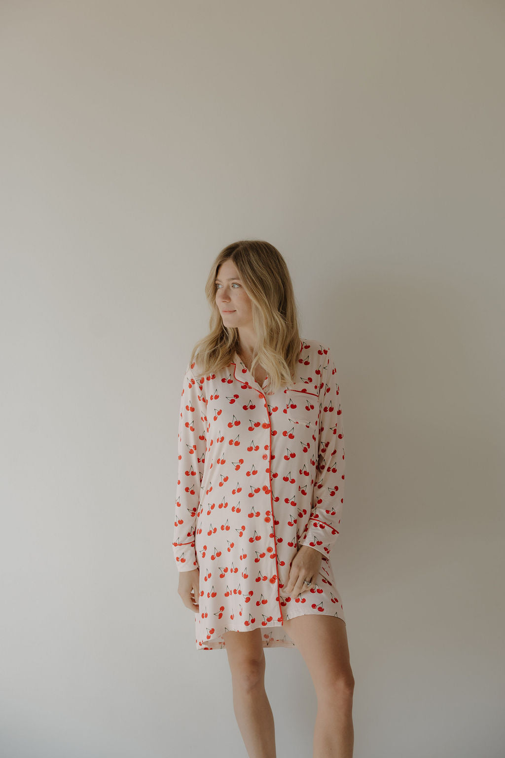 Women's Bamboo Sleeping Dress | Cherry Orchard | Milk & Baby