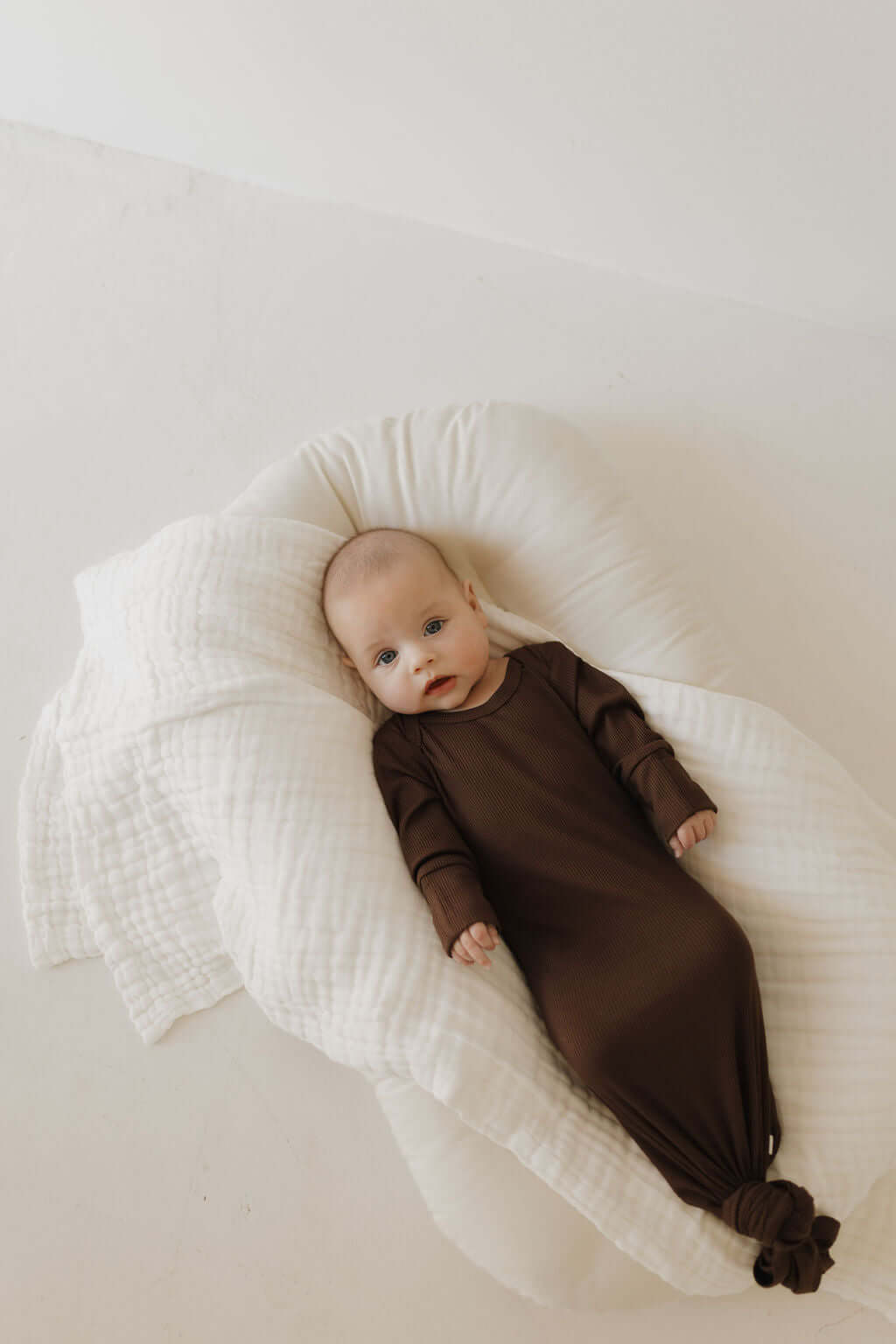 Coffee Bean | Bamboo Knotted Gown | Milk & Baby
