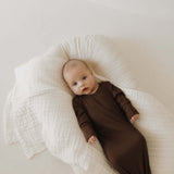 Coffee Bean | Bamboo Knotted Gown | Milk & Baby
