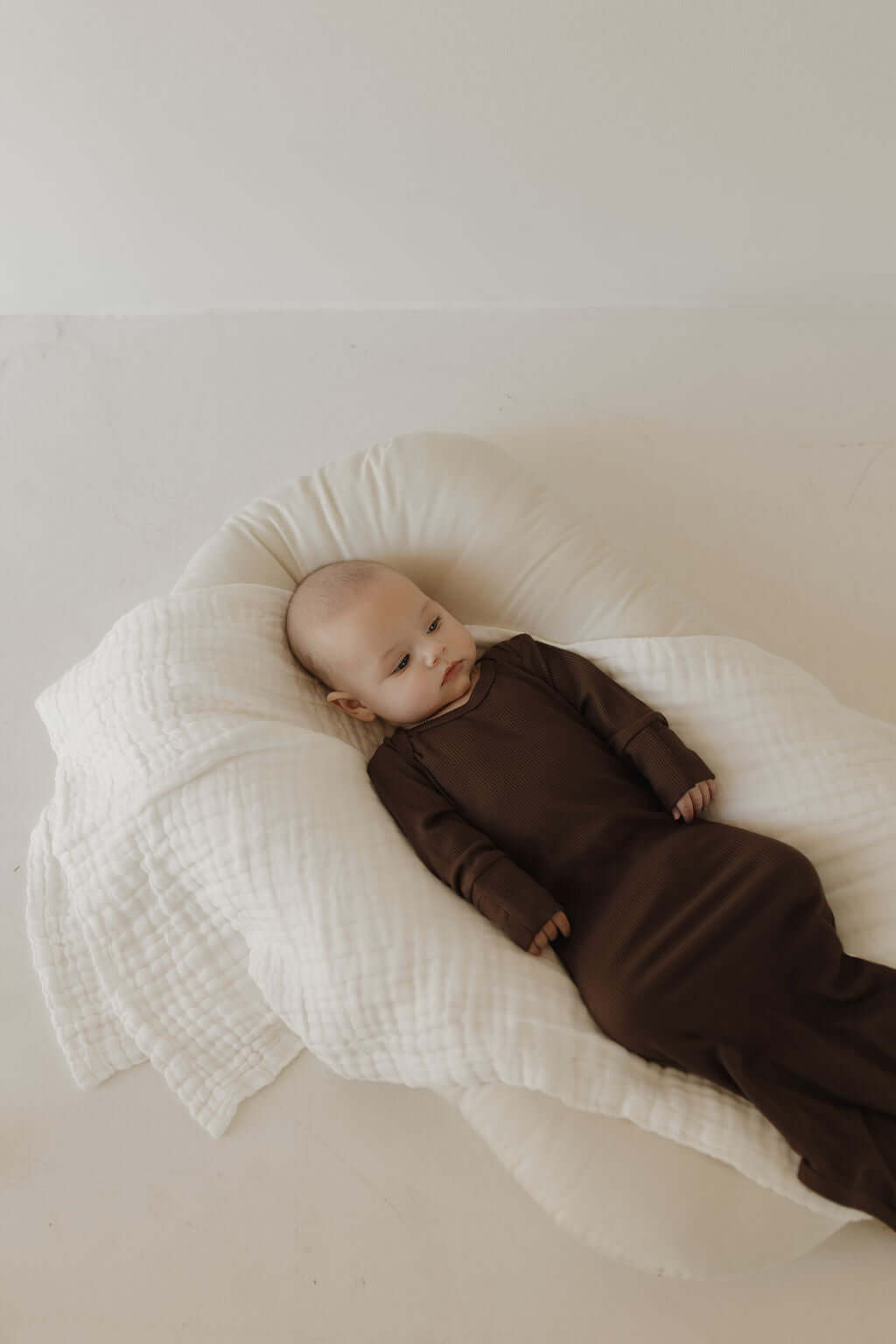 Coffee Bean | Bamboo Knotted Gown | Milk & Baby