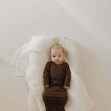 Coffee Bean | Bamboo Knotted Gown | Milk & Baby