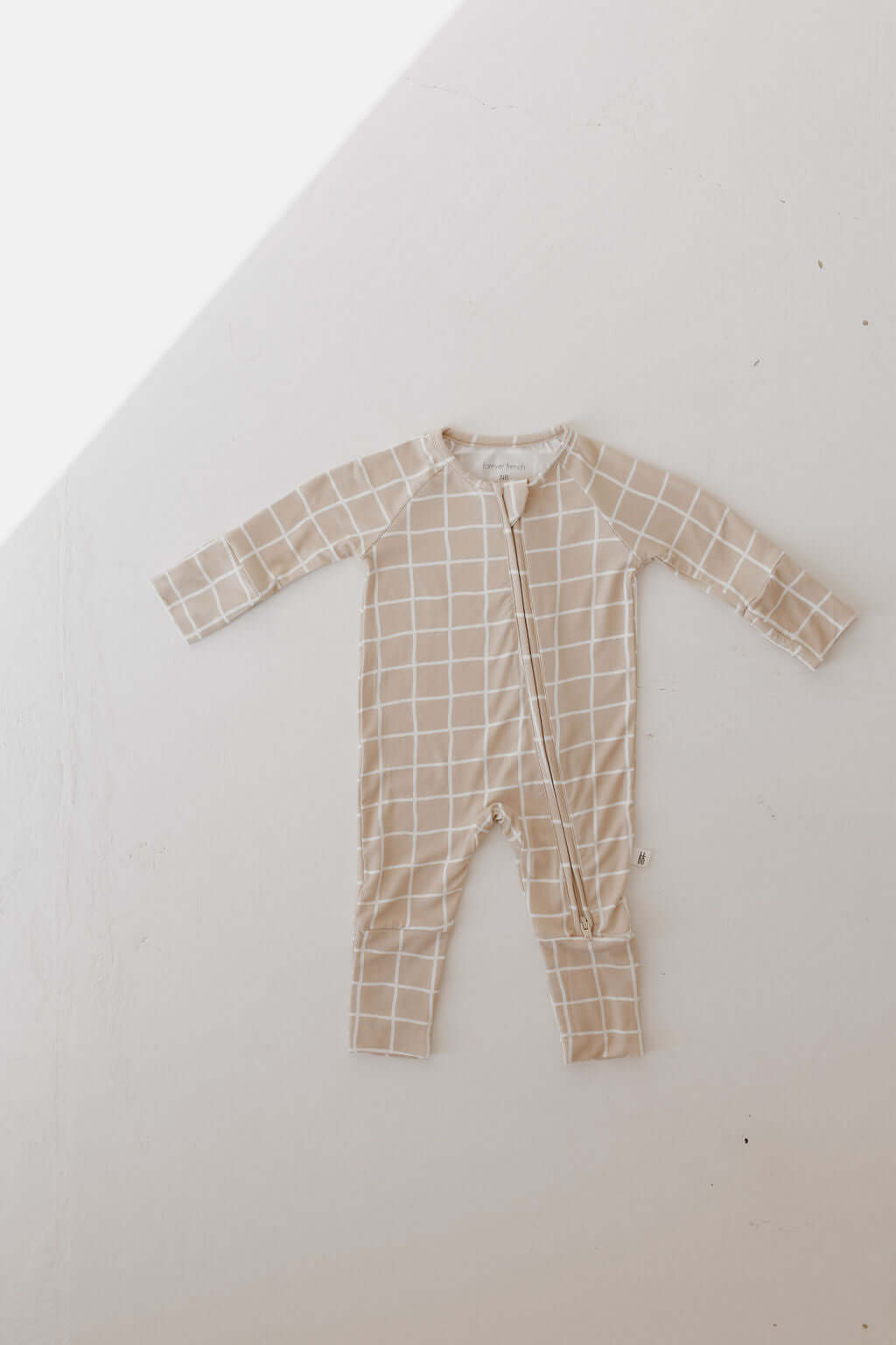 Grid | Bamboo Zip Pajamas | Milk & Baby