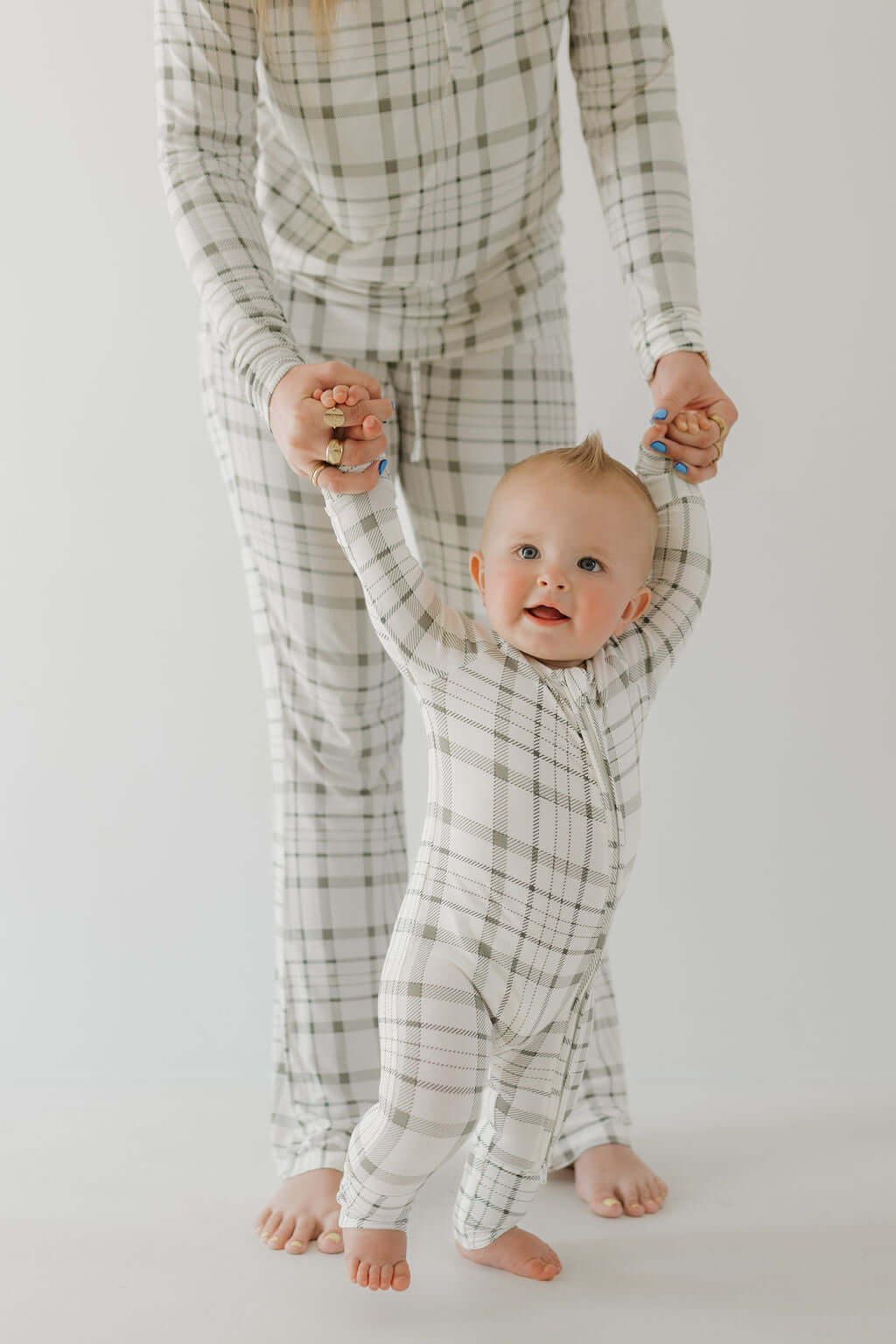 Picnic Plaid | Bamboo Zip Pajamas | Milk & Baby