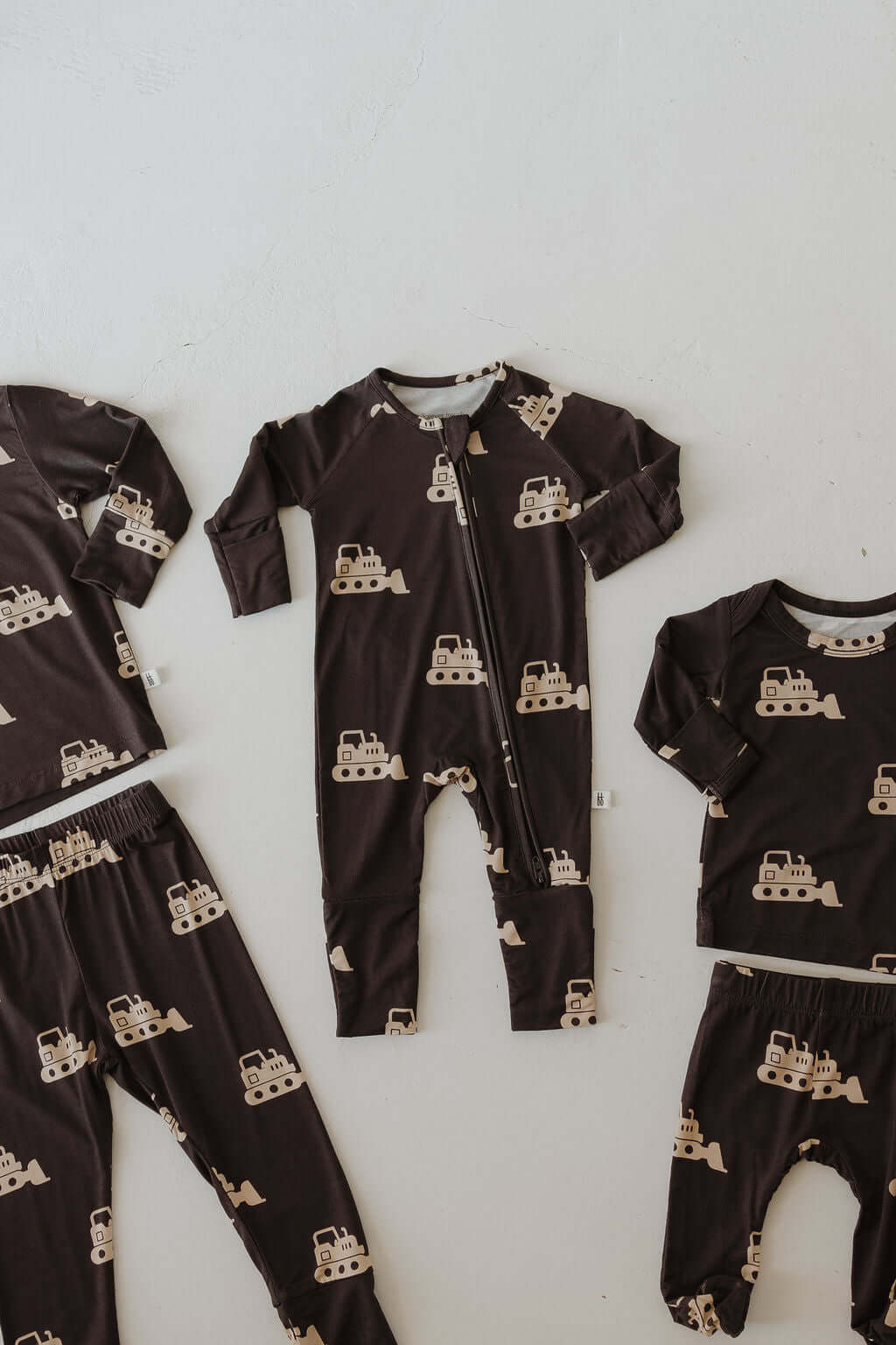Bulldozer | Bamboo Zip Pajamas | Milk & Baby