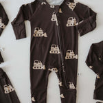 Bulldozer | Bamboo Zip Pajamas | Milk & Baby