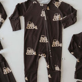 Bulldozer | Bamboo Zip Pajamas | Milk & Baby