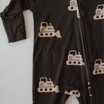 Bulldozer | Bamboo Zip Pajamas | Milk & Baby
