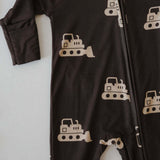 Bulldozer | Bamboo Zip Pajamas | Milk & Baby