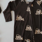 Bulldozer | Bamboo Zip Pajamas | Milk & Baby