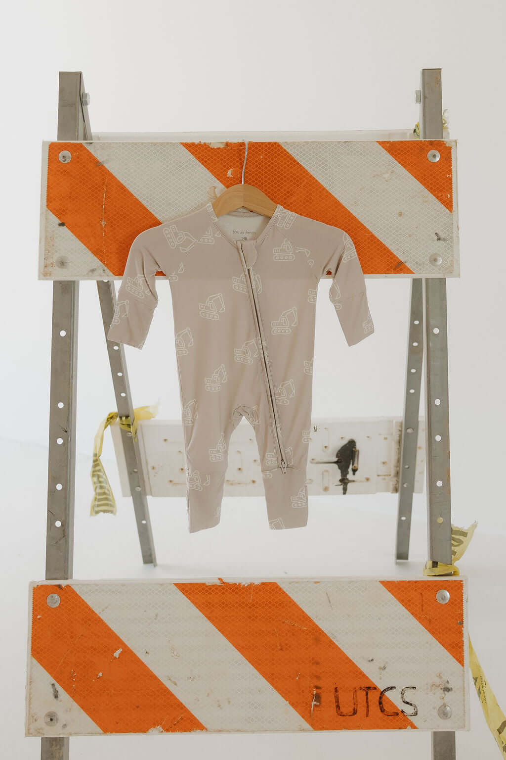 Excavator | Bamboo Zip Pajamas | Milk & Baby