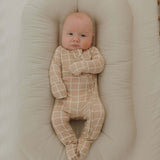 Grid | Bamboo Zip Pajamas | Milk & Baby