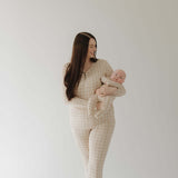 Grid | Bamboo Zip Pajamas | Milk & Baby