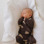 Bulldozer | Bamboo Zip Pajamas | Milk & Baby