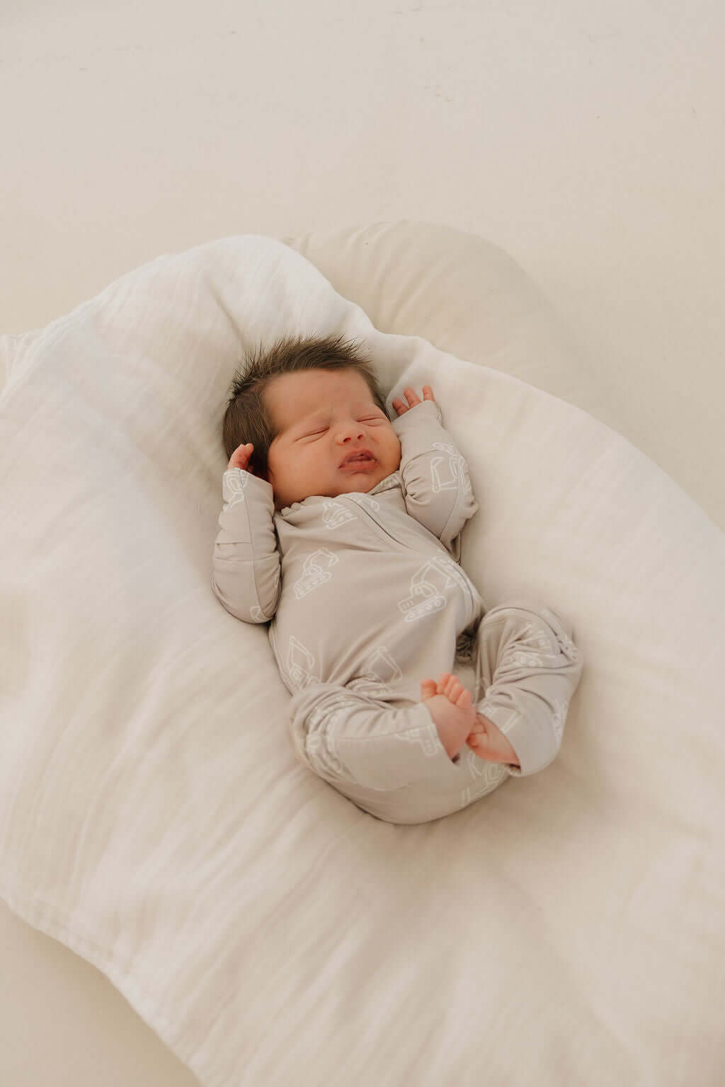 Excavator | Bamboo Zip Pajamas | Milk & Baby
