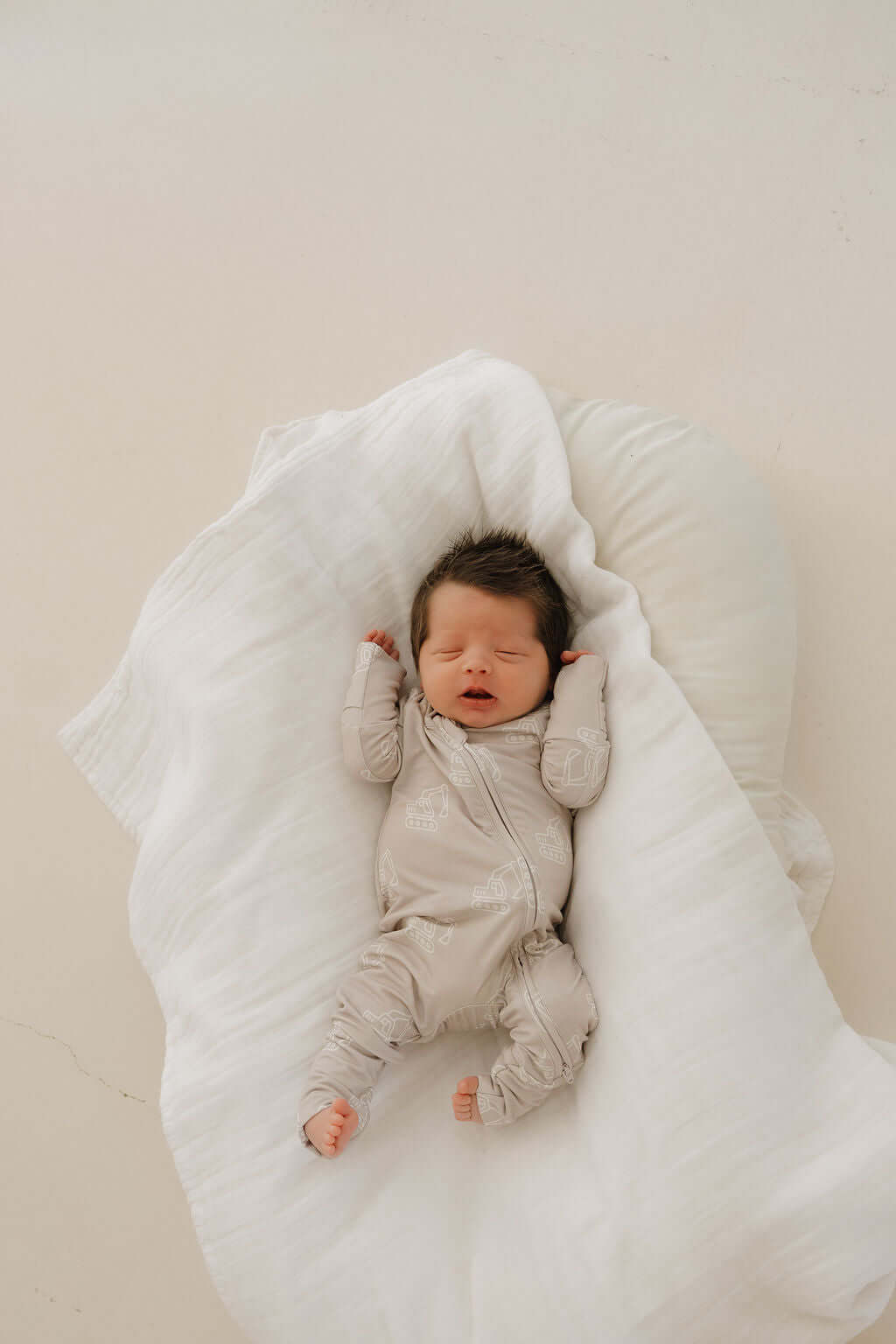 Excavator | Bamboo Zip Pajamas | Milk & Baby