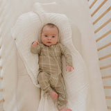 Linen Grid | Bamboo Zip Pajamas | Milk & Baby