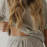 Grey Stripe | Women's Terry Short Set