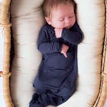 Navy Knotted Newborn Gown | Milk & Baby