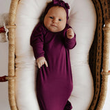 Mommy & Baby Knotted Gown Hospital Bundle | Plum
