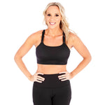 Strappy Back 2.0 Nursing Sports Bra Black detail
