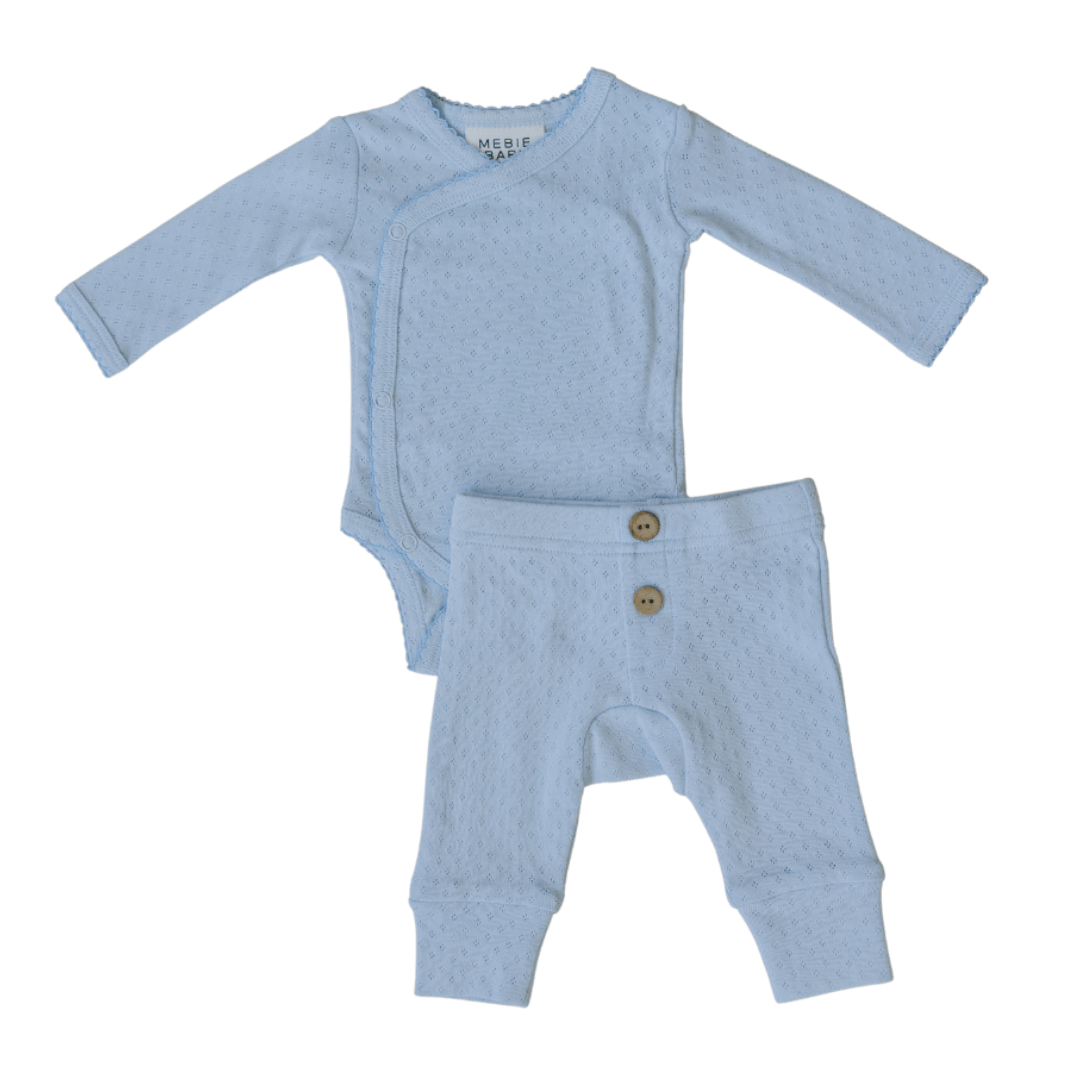 Blue Pointelle Layette Set | Milk & Baby