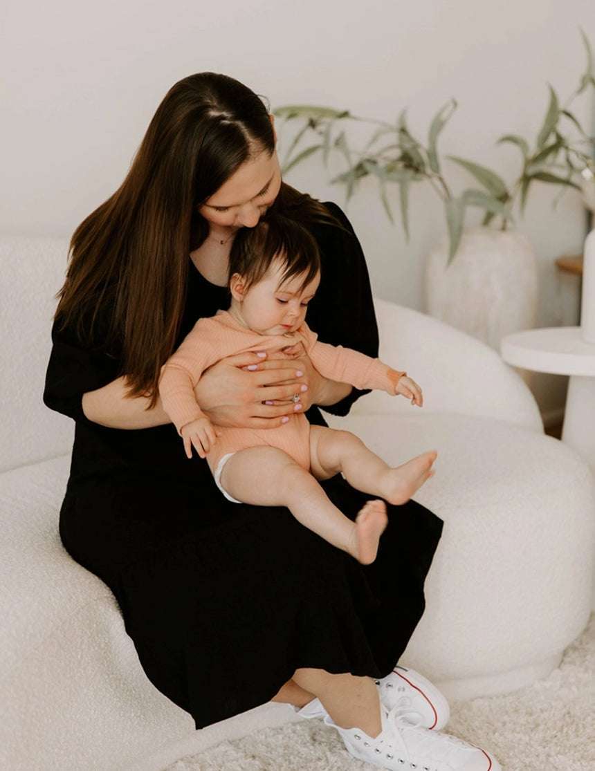Tiered Breastfeeding Dress | Black | Milk & Baby