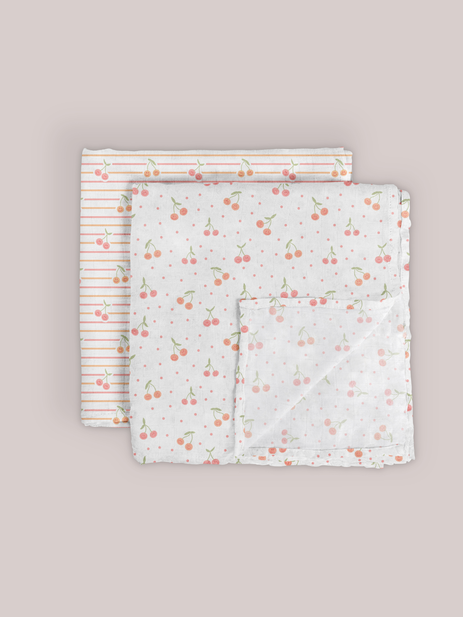 Cherry Cute by Doodle By Meg | Swaddle Blanket Set | Swaddle Blanket Set | Milk & Baby