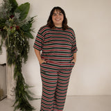 Holiday Stripe | Women's Boxy Tee Lounge Set