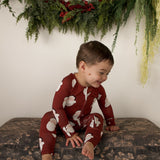 Vintage Santa | Bamboo Zip Pajamas