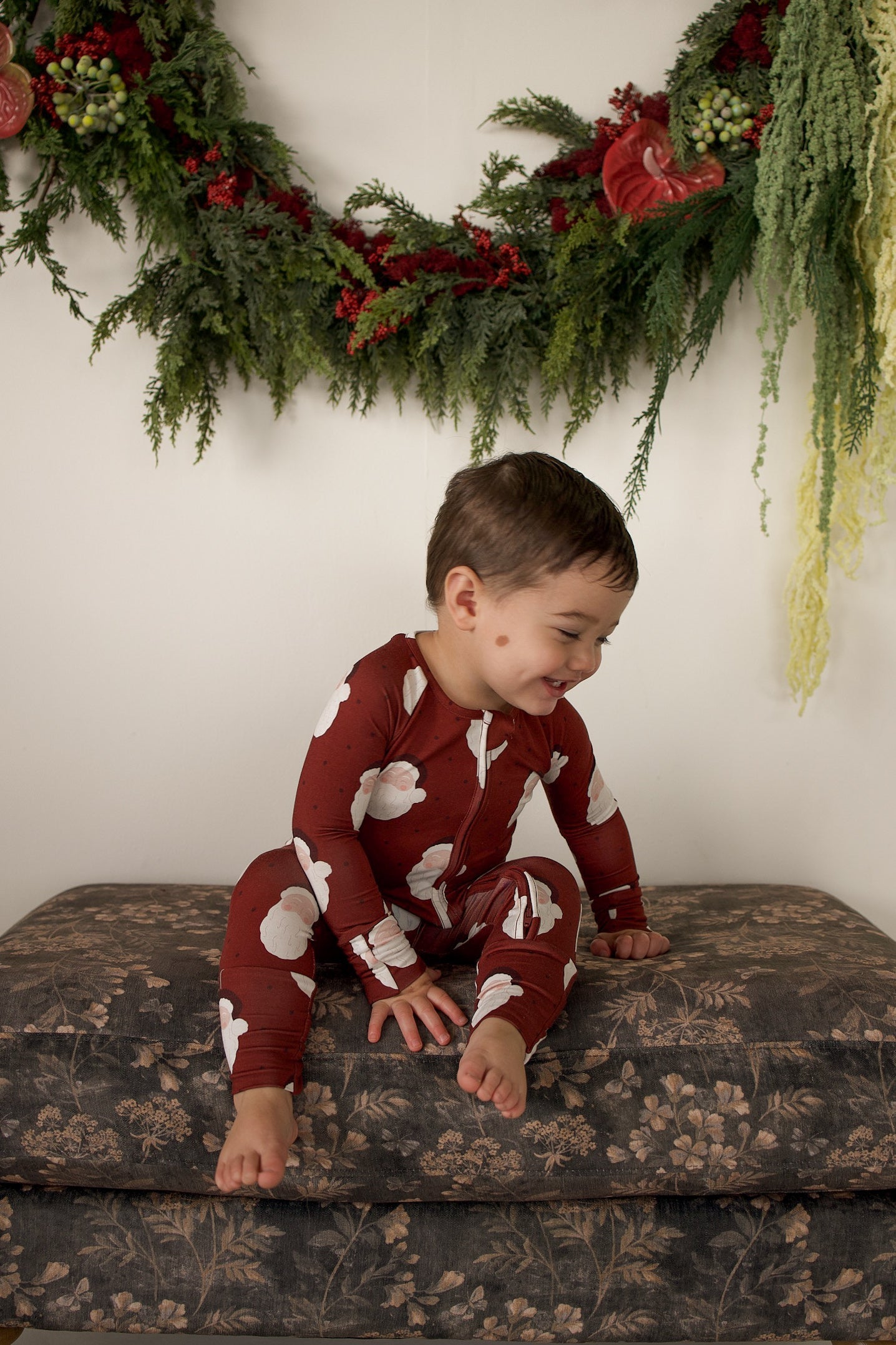 Vintage Santa | Bamboo Zip Pajamas