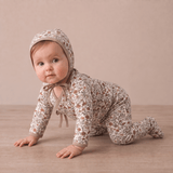 Organic Kimono Top & Footed Pants Set | Woodland Sprig